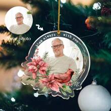 1 件定制家人和朋友照片挂饰，亚克力纪念照片吊坠，个性化定制圣诞礼物，独特的纪念礼物，创意圣诞礼物