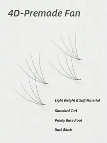 1 Hộp 620Fans Promade Loose Fan Lashes Extension 0.07mm Pointy Base 3D/4D/5D/6D/7D Volume Premade Fans Mi Extension - C - Xem 38