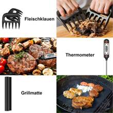 25-Teiliges BBQ Grillbesteck Tool Set aus Edelstahl, mit Grillkoffer und Grillmatte, für Gartengrillfeste, Party, Festsfeiern, Geburtstag, Camping, Geschenk