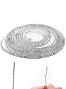 Sparkling Glass Rhinestone Ribbon Tape, 3 Yards, Self-Adhesive, Versatile For DIY Crafts, Car, And Gift Decorations - Multicolor And Clear Options - Multicolor - View 9