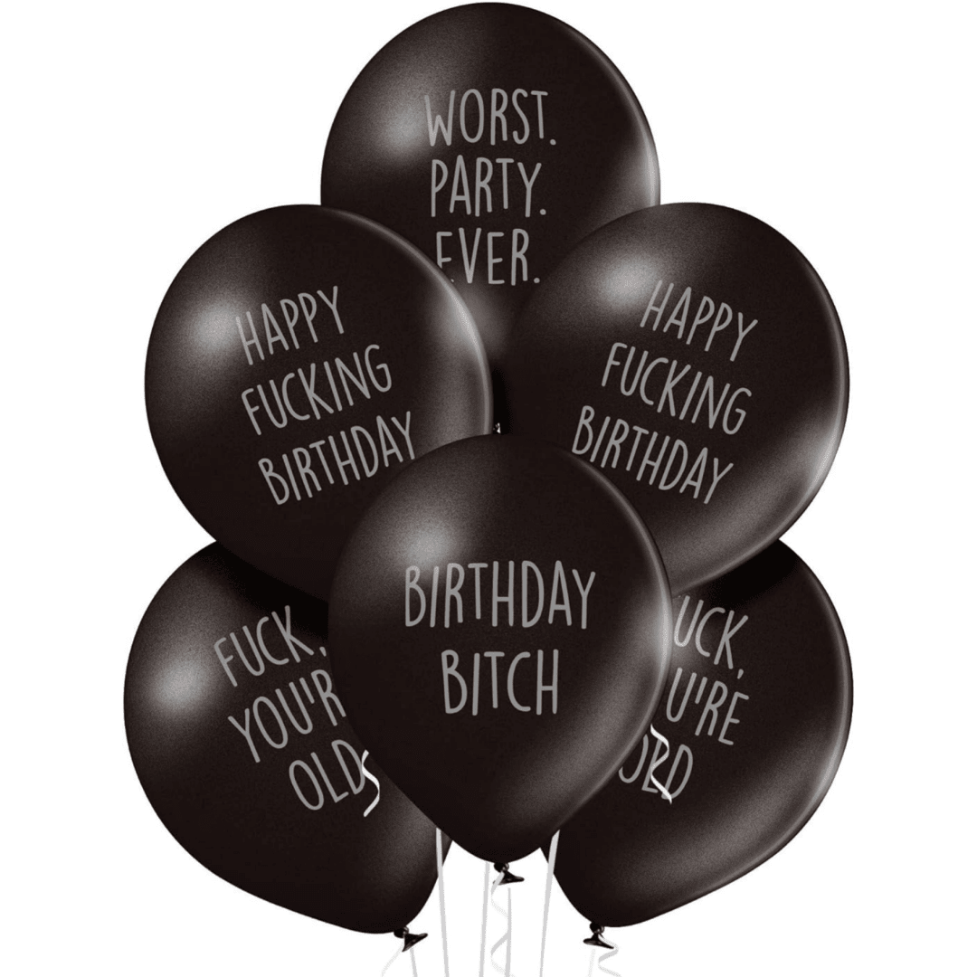 8/16Pcs Birthday Black Balloon Funny Party Pieces Abusive Birthday Balloon - Pack Of 8 Different Funny Offensive Balloon (For Her/Him), Christmas