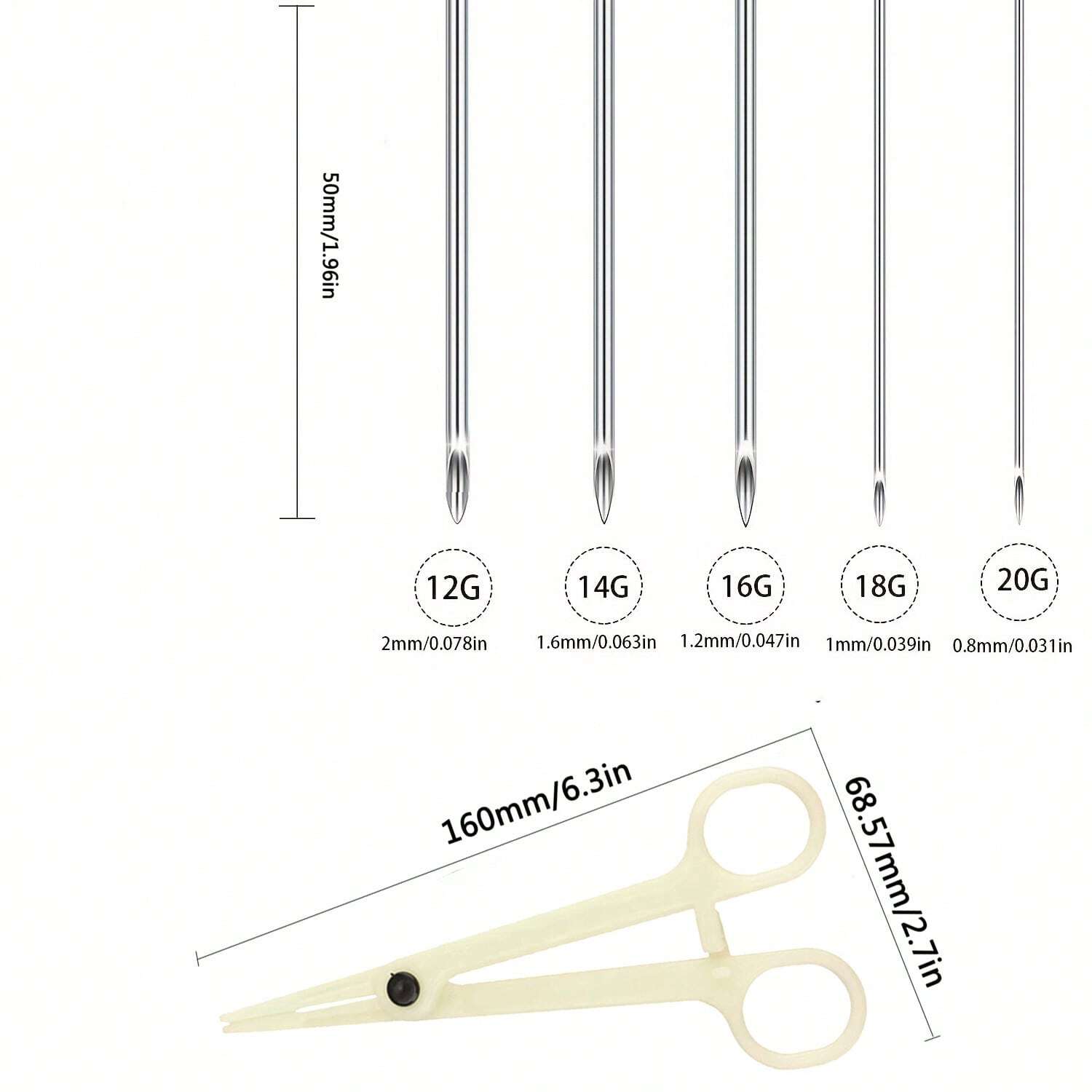 Mixed Piercing Needles Body Piercing Kit With Disposable Piercing