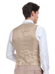 Furuyal Men's Suits Gentleman Simple Slim Fit Single Breasted Business 3 Pieces Suit For Men Blazer Vest Pants Set Wedding Party Holiday Travel Champagne Color Size XS-3XL