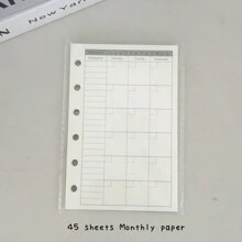 A7透明活頁綁定筆記本，月度/點/網/線活頁日記綁定本，A7環圈手帳 - 無色 - 查看 9