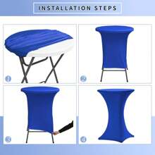 1 pièce Housse de table ronde élastique, lavable, convient pour bar, mariage, fête, banquet, fête de Noël, maison, dîner