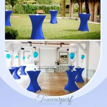 1 pièce Housse de table ronde élastique, lavable, convient pour bar, mariage, fête, banquet, fête de Noël, maison, dîner