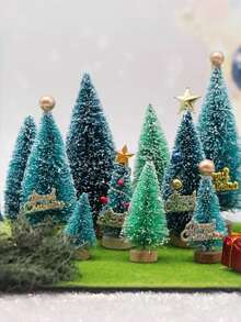 Quà tặng trang trí cây thông Noel nhỏ để bàn bằng gỗ tuyết tùng trắng, đồ thủ công DIY trang trí cây thông Noel mùa đông, thích hợp để trang trí tiệc tại nhà, trang trí đồ nội thất hàng ngày, quà tặng tiệc, quà tặng thiết yếu - Nhiều màu - Xem 4