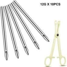 Piercing Needles Stainless Steel Needles For Piercing Disposable Ear Nose Navel Nipple Lip Tongue Hollow Piercing Needle - Silver - View 10