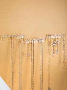 Necklace Holder, Necklace Organizer Wall Mounted With 8 Hooks, For Hanging Necklace, Jewelry, Bangles, Bracelets And Rings, Gifts For Girls And Women(3 Packs) Back To School