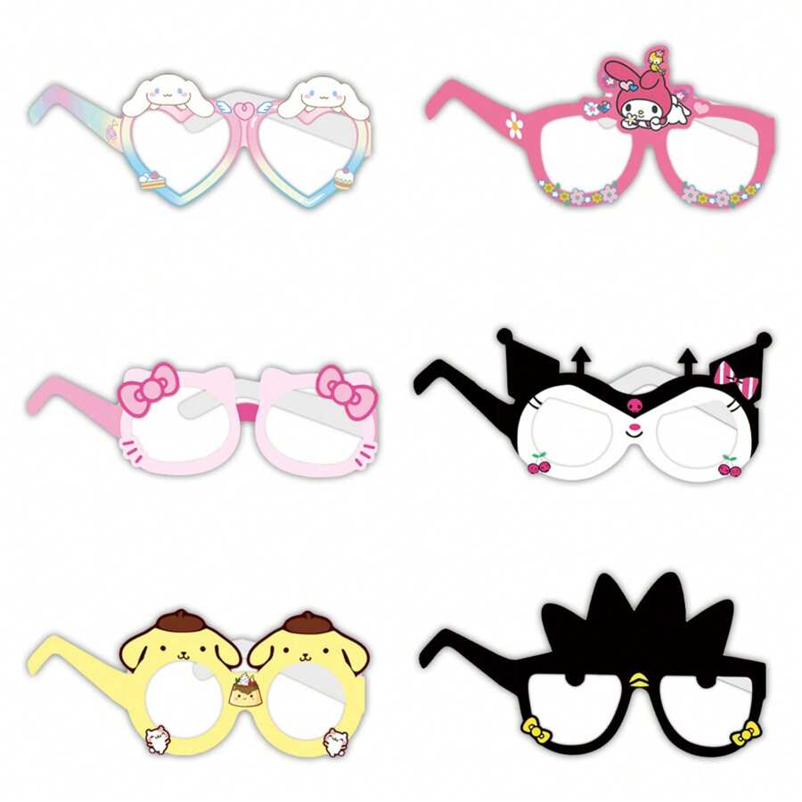 Sanrio Party Favor Set Retro Style Paper Eye Party Glasses, And