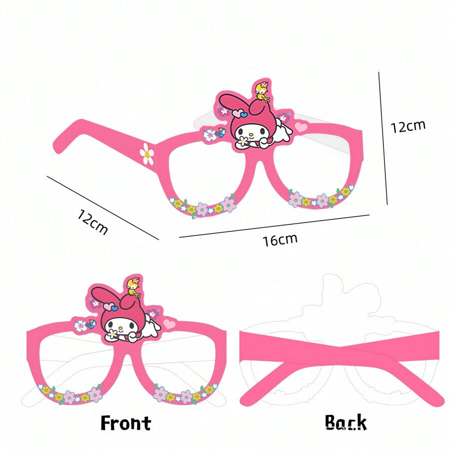 Sanrio Party Favor Set Retro Style Paper Eye Party Glasses, And