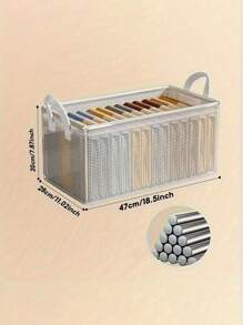 2 件塑料储物盒，带钢架和加固手柄，可堆叠透明储物箱，带盖，用于存放衣服、书籍、家居和宿舍必需品，适合返校