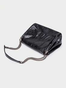 Bolso de mano grande con cadena, bolso de hombro tipo mensajero encerado, nueva moda de otoño e invierno para mujer