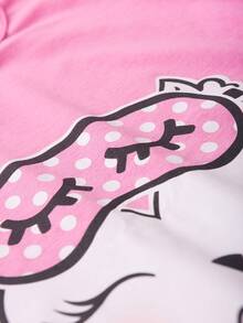 Girls Summer Pajamas With Owl Blouse And Shorts - Bụi hồng - Xem 3