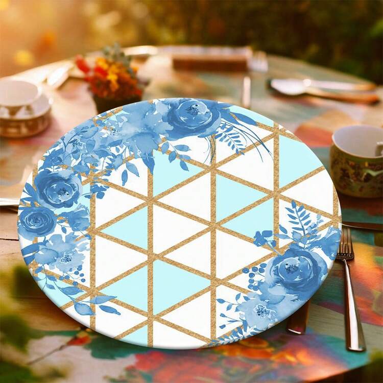 Printed Placemat Cover 35cm Table Setting Placemat Flowers Floral Placemat Placemat Sousplat Decoration - SFLS0006 - View 2