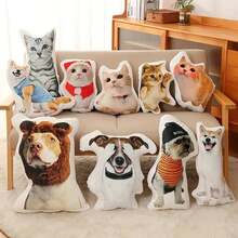 定制宠物照片枕头 - 个性化毛绒狗和猫靠垫，生日、圣诞节的完美礼物 - 适用于沙发和卧室，双面定制 - 上傳圖片客製化抱枕 - 查看 5