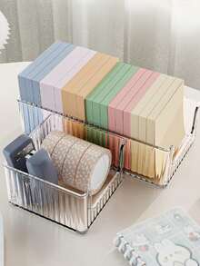 1 件透明便签桌面整理器 - 透明条纹便签文具盒 - 彩色 - 查看 6