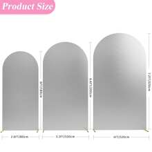Phông nền vòm 5ft, 6ft, 6.6ft, 7.2ft, Phông nền vòm cưới, Phông nền vòm vải Lycra bó 2 mặt, Vải phông nền vòm tròn cho tiệc sinh nhật, trang trí chân vòm cưới (Không bao gồm chân vòm, chỉ bao gồm phông nền vải) - Xám - Xem 3