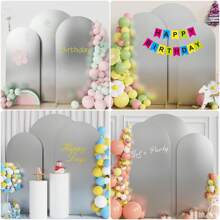 Phông nền vòm 5ft, 6ft, 6.6ft, 7.2ft, Phông nền vòm cưới, Phông nền vòm vải Lycra bó 2 mặt, Vải phông nền vòm tròn cho tiệc sinh nhật, trang trí chân vòm cưới (Không bao gồm chân vòm, chỉ bao gồm phông nền vải) - Xám - Xem 6