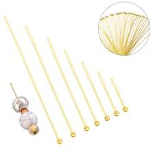 50pcs 20-50mm Stainless Steel Heads Eye Flat Head Pin Gold Silver Plated Ball Head Pins For Jewelry Findings Making Accessories - DIY Jewelry Pins - View 6