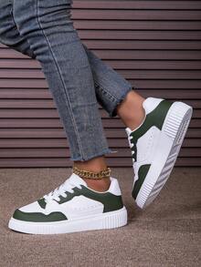 2024 新款女士户外休闲鞋舒适透气轻便耐磨防滑真皮跑步减震休闲运动鞋 - 綠色 - 查看 5