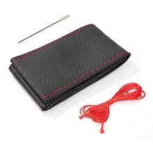 Car Steering Wheel Braid Cover Needles And Thread Artificial Leather Car Covers Suite 4 Color DIY Texture Soft Auto Accessories - one-size - View 4