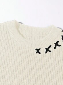 ANDREILEE Spring/Autumn/Winter New Men's Street Fashion Design Handmade Drawstring Hem & Cuff Distressed Fringe Black Simple Long Sleeve Sweater, Unisex Casual Loose Pullover Knit Top