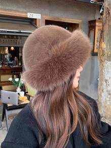 Warmer Fleece Ohrenschutz Fischerhut, Winter Winddichter Angelcap, modischer dicker einfarbiger lässiger eleganter bohemian Vintage Street-Style PET (Polyester) flauschiger Rand Warmer Winddichter Hut, Herbst Winter Halloween Halloween Deko