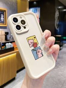 1 件防指纹微尘陶瓷装饰猪图案手机壳适用于 Apple/Samsung//Redmi/Infinix/Vivo - 米色 - 查看 4