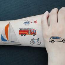 30 件卡通临时纹身 - 独角兽、恐龙、美人鱼等 - 适合年轻人的防水贴纸，可持续 2-5 天 - 完美的生日和派对礼物