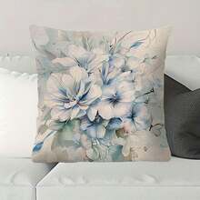 1 件花卉 3D 印花枕套/靠垫套，3 种尺寸可选，沙发和地板装饰（不含枕芯） - 彩色 - 查看 8