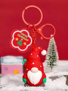 1PC 可爱圣诞雪人钥匙扣卡通钥匙扣汽车挂件书包挂饰男女圣诞节礼物圣诞老人 - 彩色 - 查看 9