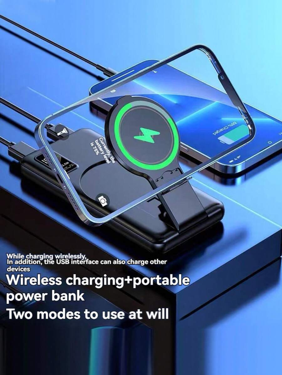 磁性移动电源，10000mAh 可折叠无线便携式充电器，配备 USB-C 线缆 LED 显示屏，Mag-Safe 电池组 22.5W PD 快速充电，兼容 Iphone 16/15/14/13/12 Pro/Pro Max/Plus/Mini 磁性移动电源，10000mAh 可折叠无线超薄便携式充电器，配备 USB-C 线缆 LED 显示屏，Mag-Safe 电池组 22.5W PD 快速充电，兼容 Iphone 16/15/14/13/12 Pro/Pro Max/Plus/Mini Android - 黑色 - 查看 1