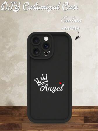 1 Funda de teléfono personalizada, personalizable con foto, nombre, letra, texto o apodo, compatible con iPhone y, a prueba de golpes, anti-arañazos, anti-huellas dactilares, cubierta protectora suave de TPU, regalo ideal para individual, pareja, familia, amigo, mejor amigo, cumpleaños, aniversario, elegante, colorido, vintage, lindo, contraído, divertido, personalizado, único, personalizado, regalos ideales para él, regalos ideales para ella, novio, novia, familia, amigos, abuelos, pareja, para aniversarios, para cumpleaños