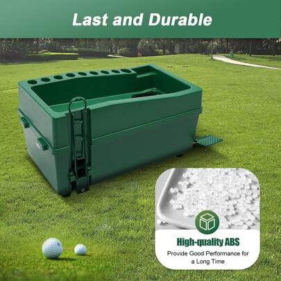 OUKANING Automatic Golf Ball Dispenser No Electricity Required Golf Ball Dispenser Green Golf Ball Dispenser Auto Tee Up Machine | Golf Club Organizer & Cue Holder