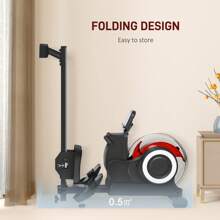 SPORTNOW Water Rowing Machine, Foldable Rowing Machine For Home Gym, 150kg Weight Capacity Portable Rower With Wheels, LCD Monitor And Tablet Holder For Cardio Training, Black - Black - View 9