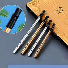 1 件金色/银色爱尔兰锡哨，C/D 音符，铝合金竖笛，适合专业表演 - 銀色 - 查看 3