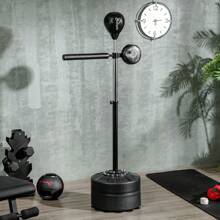 SPORTNOW Free Standing Speed Bag, Height Adjustable Boxing Punching Bag With Stand, Reflex Bar, Punching Pad And Suction Cup Base For Adults & Teenagers - Black - View 1
