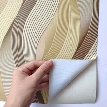 1 Cuộn Giấy dán tường sọc sóng, Giấy dán tường tự dính bằng nhựa vinyl màu vàng/đen, có thể tháo rời, Không thấm nước, Bền lâu, Phim vinyl, Trang trí cho phòng, Tường, Nhà bếp, Nhà ở, Phòng ngủ, Phòng khách, Lớp lót ngăn kéo, 1000*45cm/393,7*17,71 inch - Vàng - Xem 7