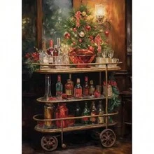 1 tấm vải Canvas trang trí tường Giáng sinh cổ điển nhẹ nhàng, trang trí nhà nông thôn, phong cảnh mùa đông, nghệ thuật ngày lễ, không khung - Nhiều màu - Xem 53
