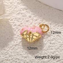 1 bộ trang sức mặt dây chuyền mạ vàng mini hình bướm, trái tim, lá, hoa, trái cây, bánh, mặt trăng, dâu tây, bánh rán, vương miện, ớt ngọt ngào lãng mạn màu hồng, quà tặng cho bạn gái, tiệc tùng - Hồng - Xem 16