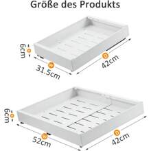 Teleskopschublade, Erweiterbar Ausziehbare Schubladen-Aufbewahrungsregale ,Verstellbare Breite (31.5–52 cm) für mit Klebefolie,für Küche und Badezimmer Küchenschränke (Weiß) - Weiß - Übersicht 4