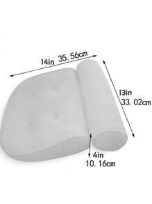 1 pièce Oreiller de baignoire blanc simple avec 6 ventouses, coussin de relaxation du corps pour trempage au spa antidérapant de salle de bain, décoration de salle de bain, accessoires de salle de bain pour l'été