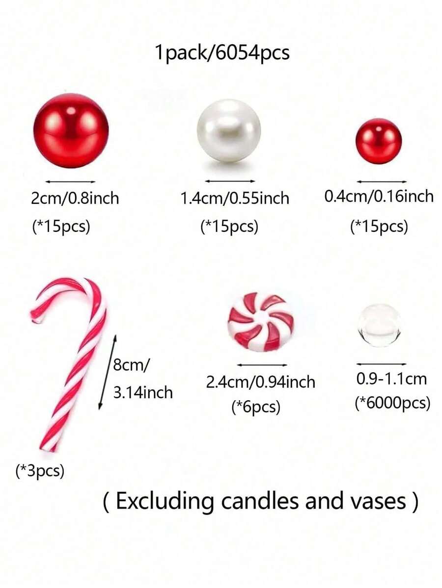 1bag/6054pcs Christmas Vase Filler Pearl For Vase Filler Pearls For