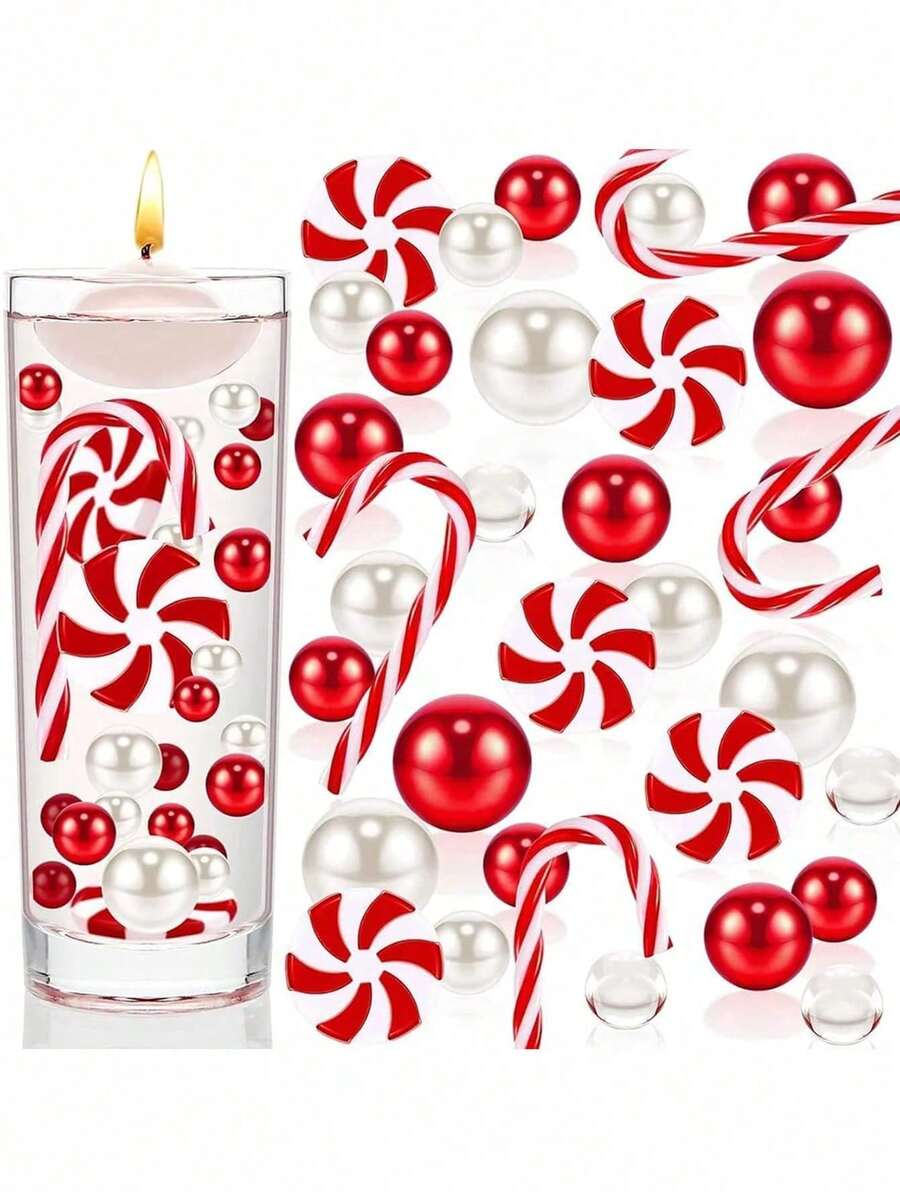 1bag/6054pcs Christmas Vase Filler Pearl For Vase Filler Pearls For