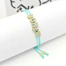 3D Custom Colorful Ropes Balloon Name Bracelet Bubble Letter Bracelet