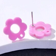20pcs Plum Blossom Shaped Acrylic Stud Earrings For Women DIY Jewelry Making Earring Components Accessories