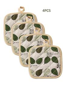 2pcs/4pcs Thickened Fabric Dining Table Mats, Square Plaid Heat Insulation Pads, Kitchen Dining Room Living Room Tableware Coasters, Nordic Style Heat Resistant Mats - Grey - View 16