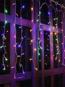 1pc Solar-Powered LED Icicle Fairy Lights, 13.8ft Light String With 8 Modes, For Bedroom, Garden, Wedding, Porch - White - View 10