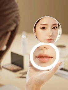 双面紧凑型化妆镜，便携式折叠手持镜，适合男女的最佳礼物 - 彩色 - 查看 1